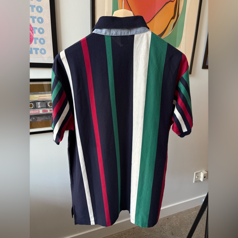 Knights Of The Round Table VTG Polo Shirts S/S Bundle Of 2 Multi Colour Strip L - Picture 7 of 11